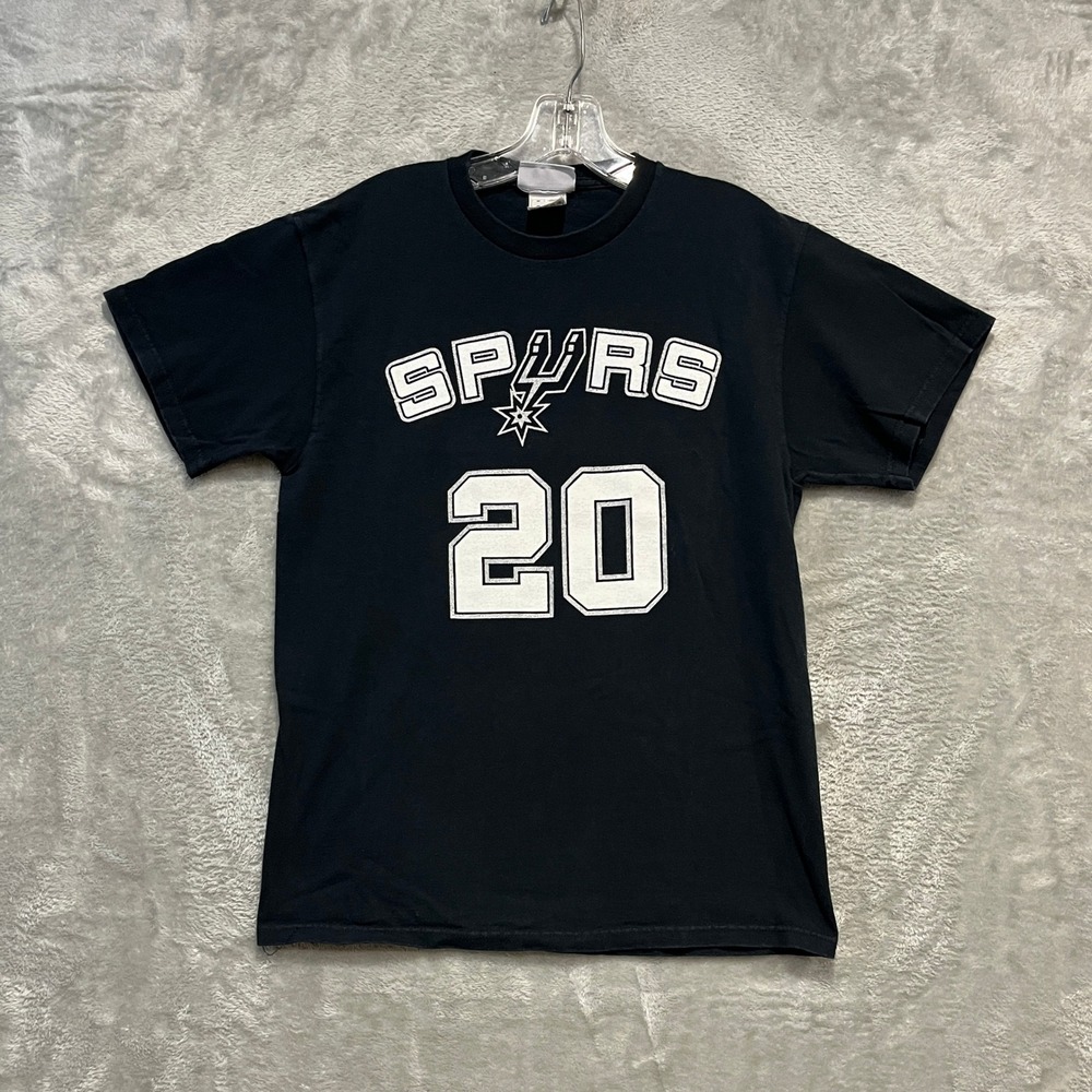 NBA San Antonio Spurs T-Shirt Men M Black Manu Ginobili 20 Graphic Tee